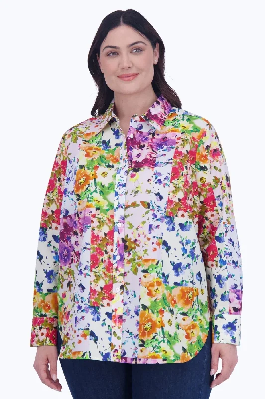 Sexy Fun Meghan Plus No Iron Floral Patchwork Shirt