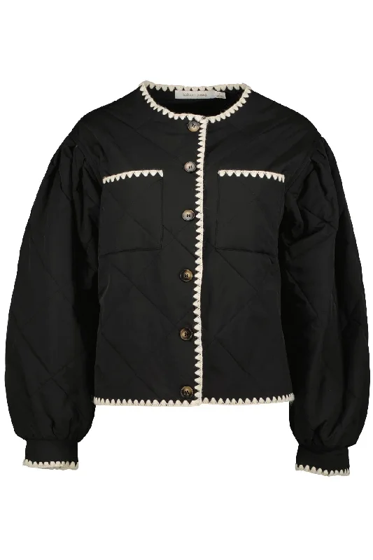 Classic Style Bishop & Young Brooklyn Whipstitch Quilted Jacket BLACK