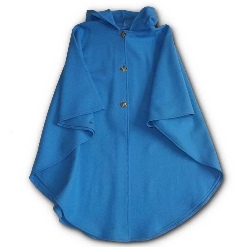 Dessert Matching Traditional Button Cape - Columbia Blue