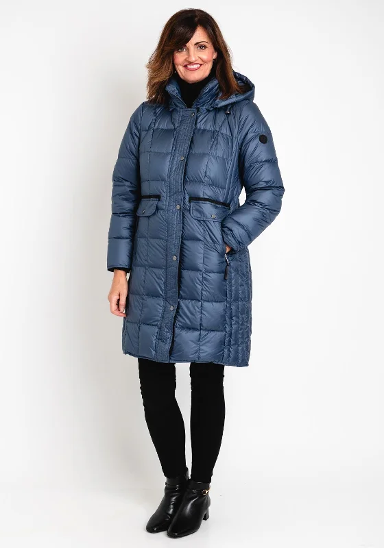 Girl Style Normann Esta Quilted Down Coat, Navy Blue