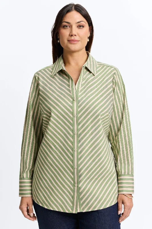 Elegant And Simple Mary Plus Essential Stretch Striped No Iron Shirt