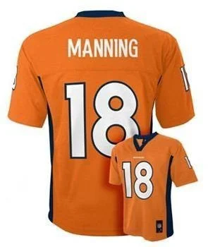 Comfortable And Casual Peyton Manning #18 Denver Broncos Orange Youth Mid-Tier Jersey