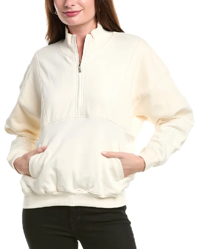 Urban Sense POINT Rib Panels1/2-Zip Sweater