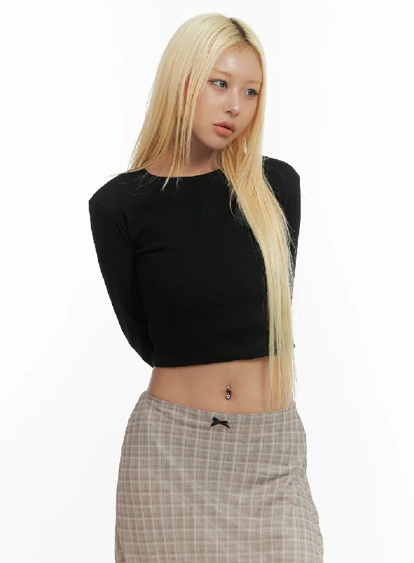 British Style Cut Out Slim-Fit Crop Top CO414