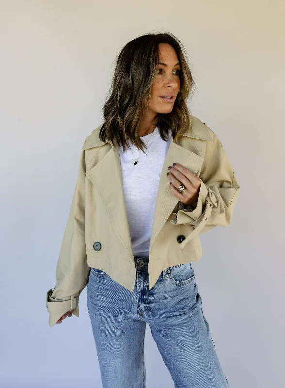 Cute Style Molly Cropped Trench Coat - Final Sale