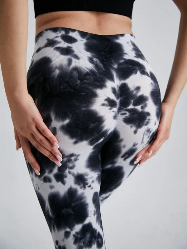 Retro Fashion ZASUWA Female Contrast Color Hot Tie-dye Leggings