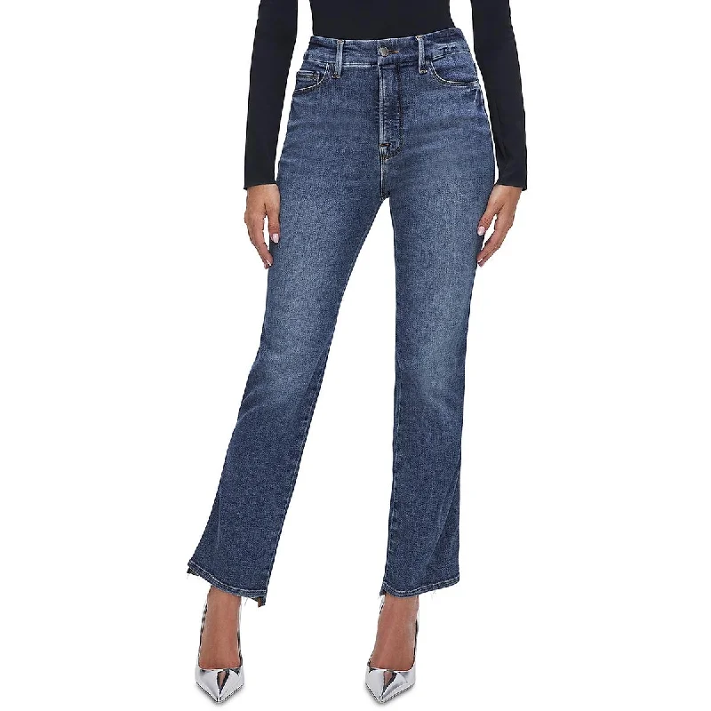 Relaxed And Casual Good American Womens Ankle Denim Straight Leg Jeans