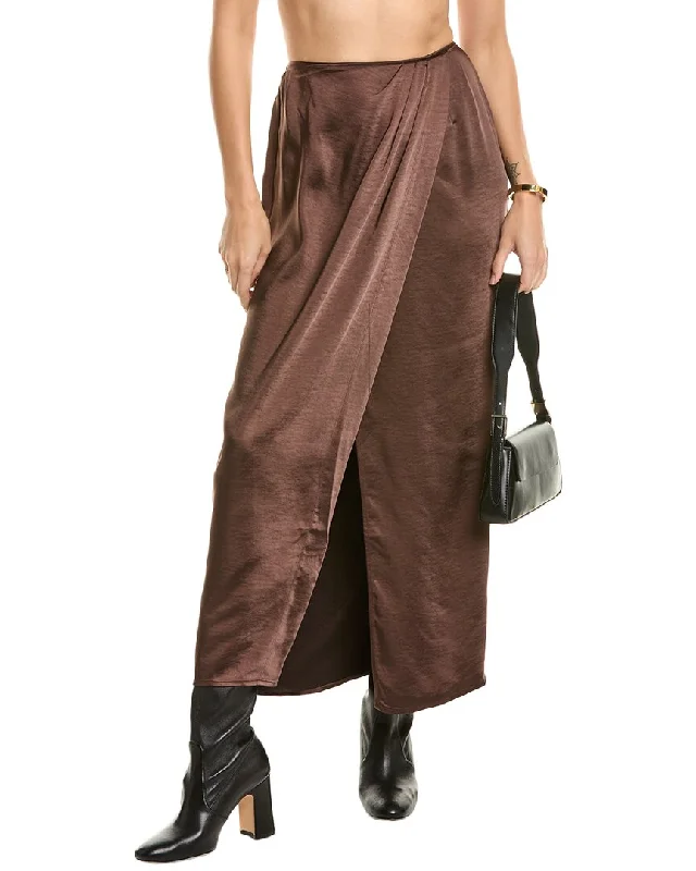 Casual Street WeWoreWhat Drape Front Midi Skirt