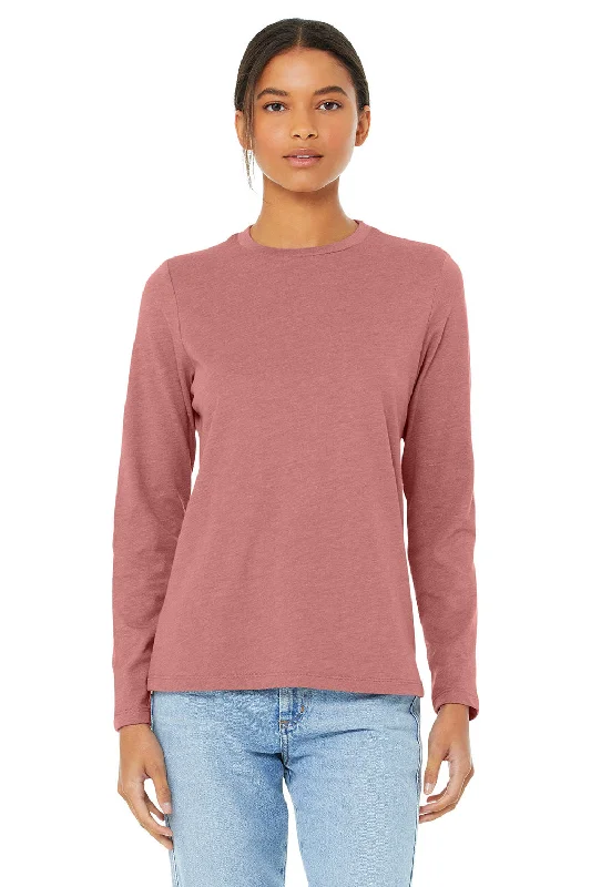 Sexy Fun Bella + Canvas Womens Jersey Long Sleeve Crewneck T-Shirt - Heather Mauve