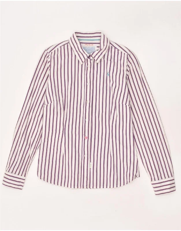 Simple And Comfortable JOULES Womens Shirt UK 10 Small Purple Striped Cotton