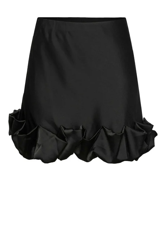 Urban Sense Y.A.S Flo Ruffle Hem Mini Skirt, Black