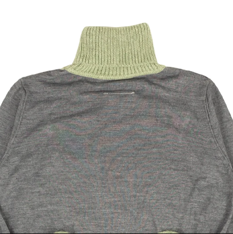 High Street Style COLORBLOCK TURTLENECK GRAY, SAGE SWEATER