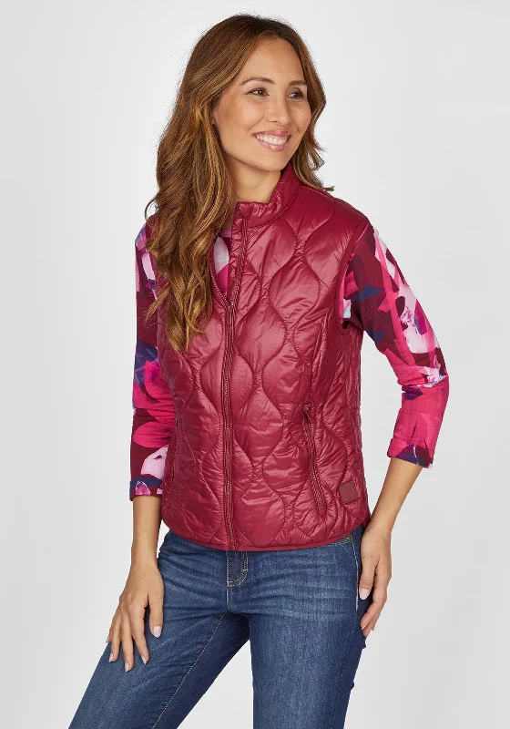 Lazy Home Rabe Quilted Short Gilet, Wine