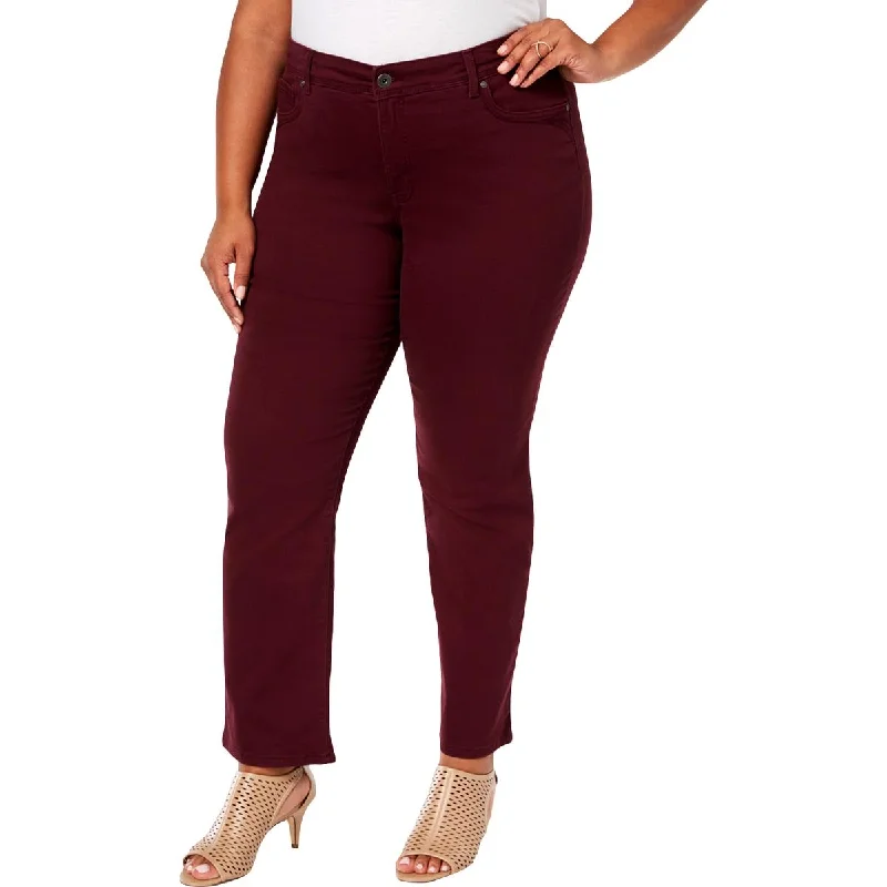 Spiritual Vitality Plus Womens Petite High Rise Straight Leg Jeans