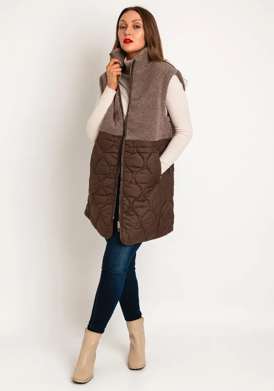 Elegant And Noble Rino & Pelle Janne Teddy Quilted Waistcoat, Taupe