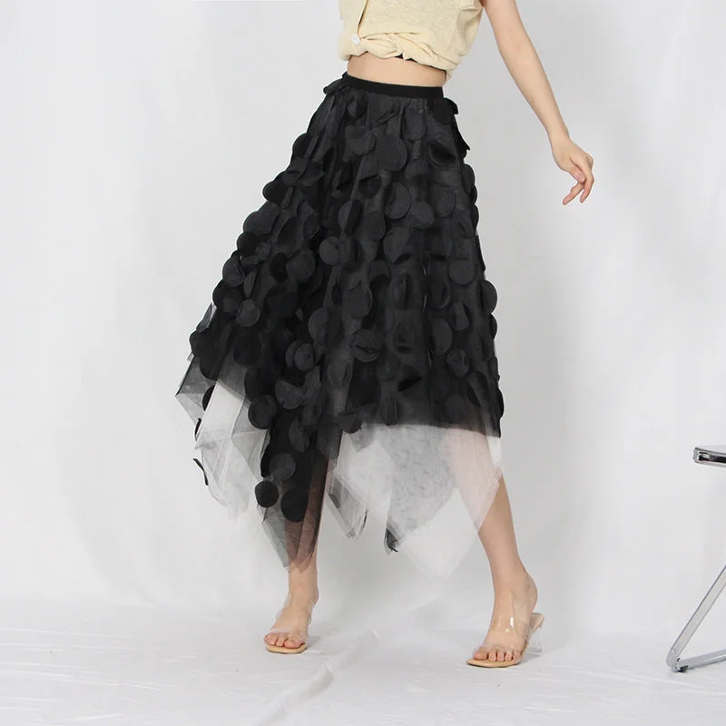 Soft And Comfortable Fashion Designed Women Summer Black Irregular Skirts