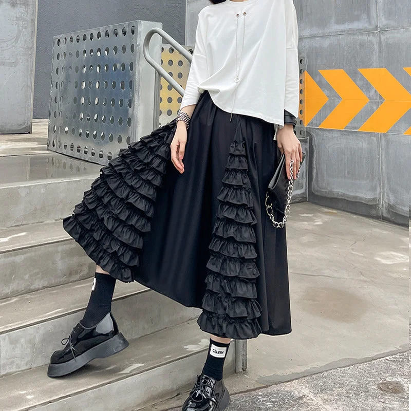 Comfortable And Cold-proof Black Designed Women Skirts