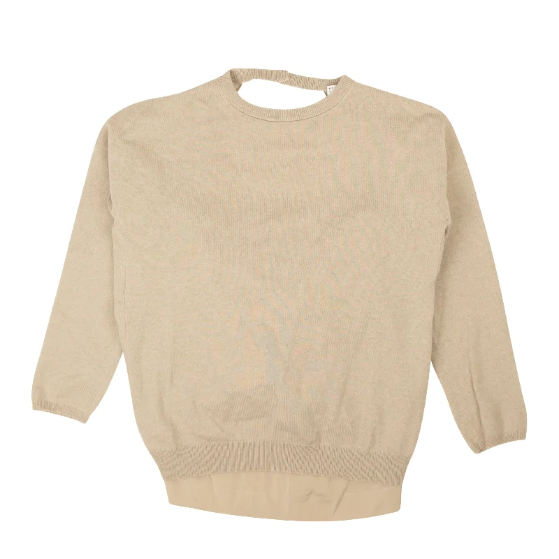 Fashionable And Versatile Nut Cashmere Crewneck Thermal Sweater