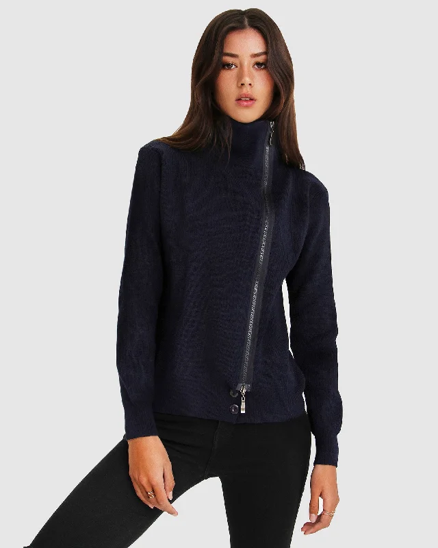 Playful Style Brother’s Zip Front Jumper - Navy