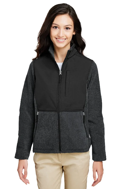 Urban Style Core 365 Womens Journey Summit Hybrid Full Zip Jacket - Heather Charcoal Grey/Black