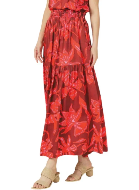 French Style Rosalita Maxi Skirt In Lia Macaw