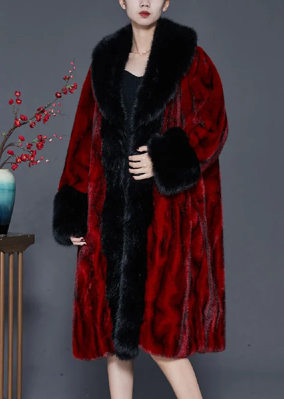 Unique Design Fine Mulberry Oversized Striped Faux Fur Coats Spring