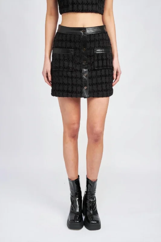 Lazy Home Melbrooke Mini Skirt In Black