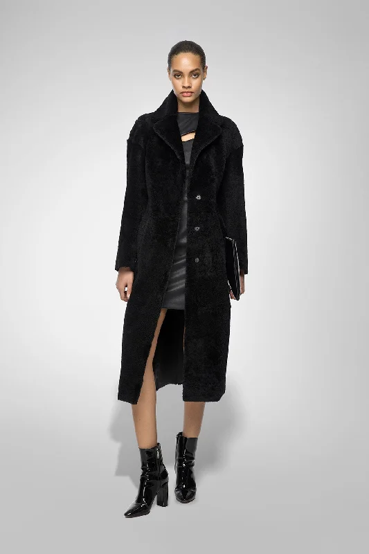 Advanced Customization Jennifer - Black Shearling Coat