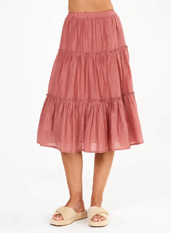 Spring Fashion Della Midi Skirt In Dusty Pink