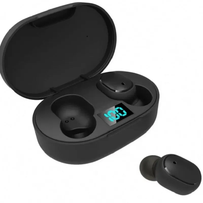 Playful Style E6s Smart Digital Display Bluetooth Headset - Wireless Mini In-Ear Earbuds