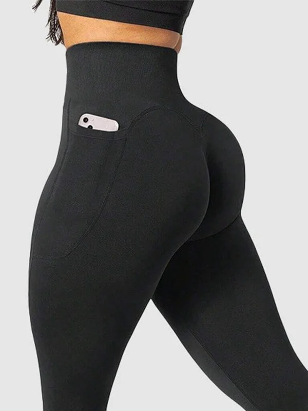 High-quality Fabrics ZASUWA Female Pocket Seamless Scrunch Bum Leggings