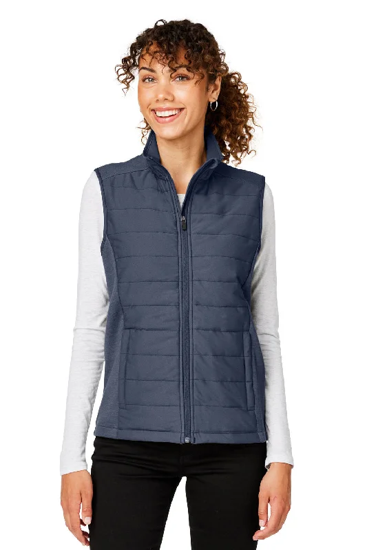 Classic Series Devon & Jones Womens New Classics Charleston Hybrid Full Zip Vest - Navy Blue Melange