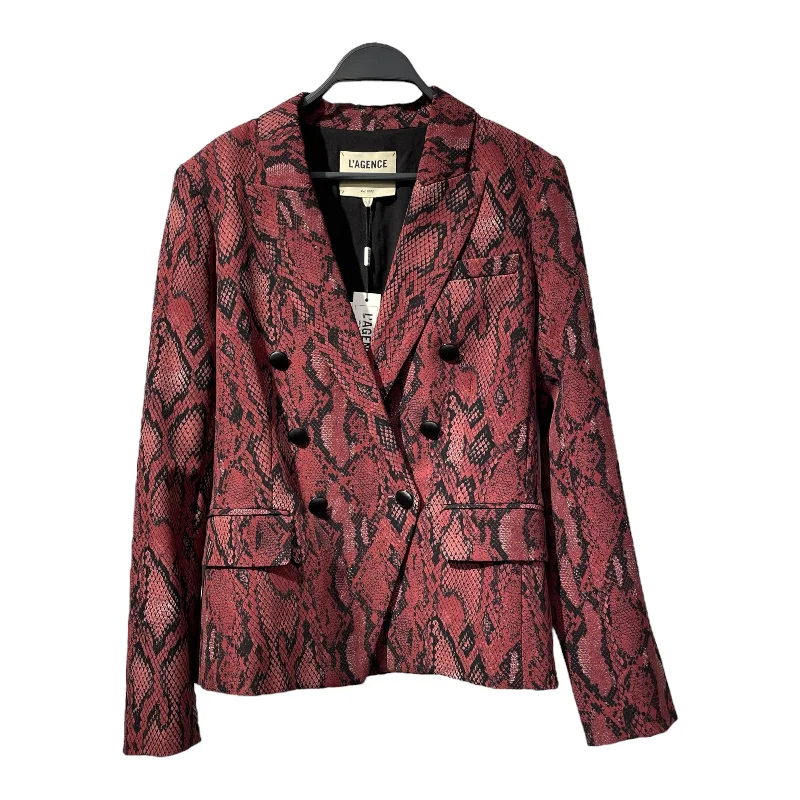 Double-sided Wear L'AGENCE/Suits/8/Animal Pattern/Polyester/RED/SNAKESKIN BLAZER