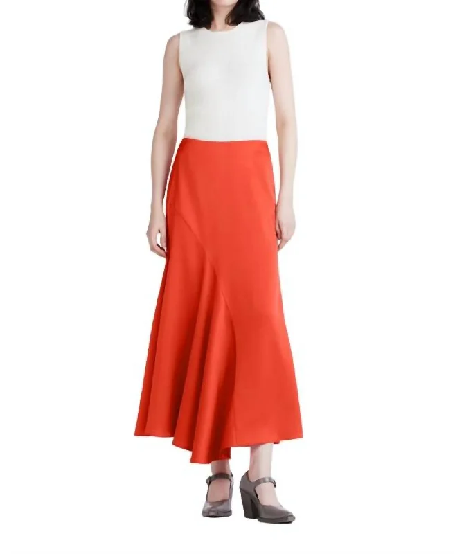 Sexy Fun Paulette Flared Midi Skirt In Sunset