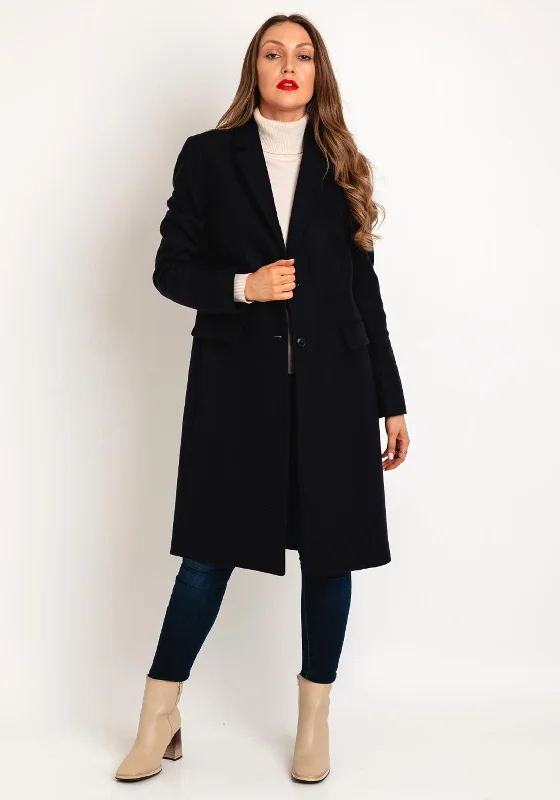 Romantic And Fresh Tommy Hilfiger Classic Wool Blend Coat, Navy