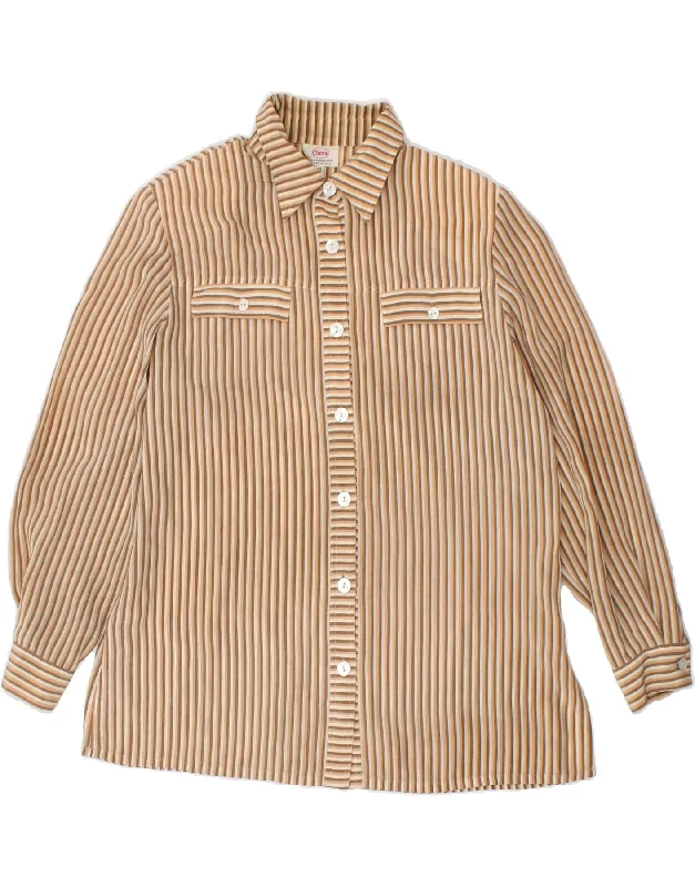 Elegant And Casual CHERIE Womens Shirt IT 42 Medium Brown Striped