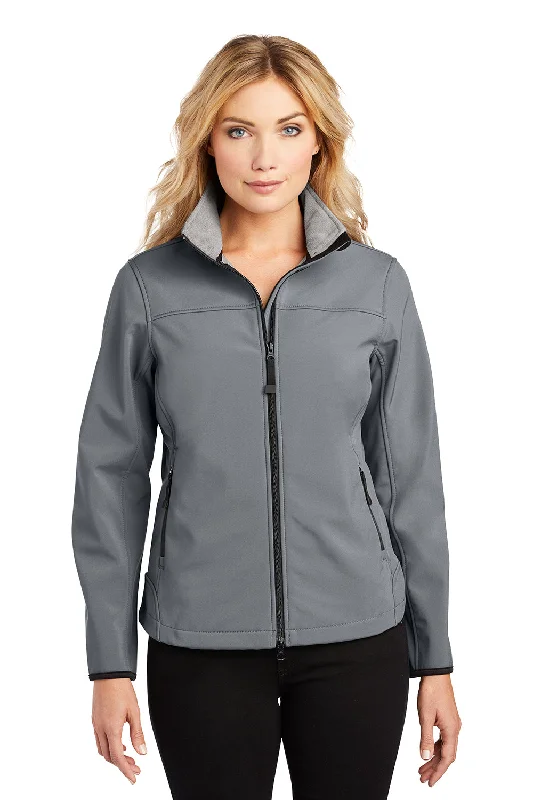 Simple And Comfortable Port Authority Womens Glacier Wind & Water Resistant Full Zip Jacket - Smoke Grey/Chrome Grey