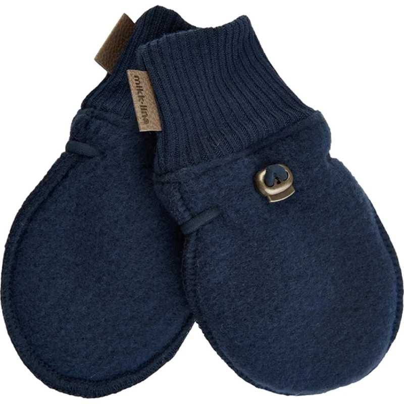 Classic And Versatile Mikk-Line Wool Mittens Blue Nights