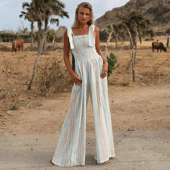 Diamond Series Summer Classy Natural Waist Pipe Jumpsuits