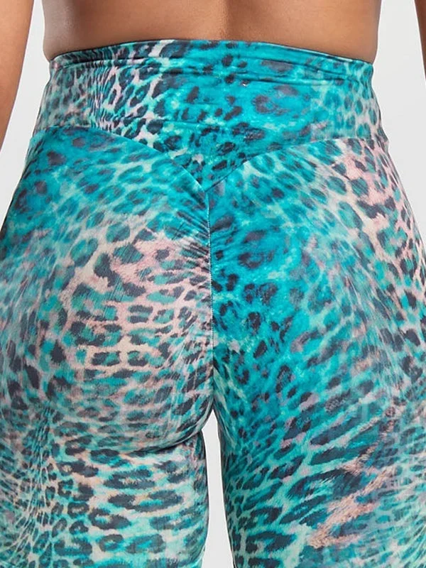 Classic Retro ZASUWA Female Leopard Print Scrunch Bum Leggings