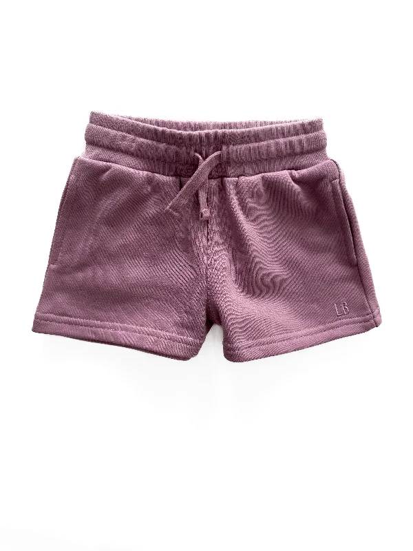 Age-reducing Style Girl's Sweatshort - Dusty Plum