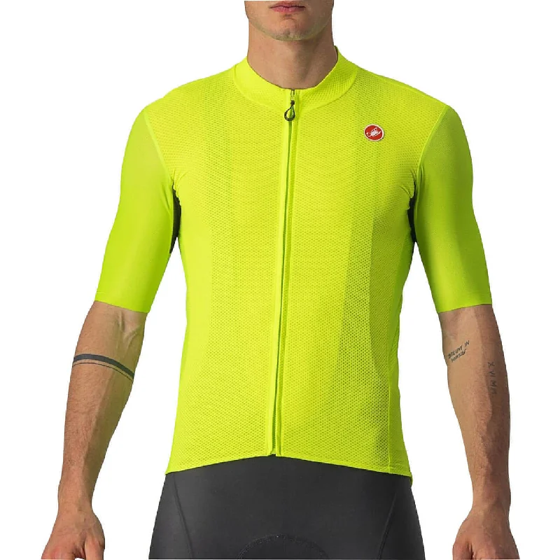 Playful Style Castelli Endurance Elite Short Sleeve Mens Cycling Jersey - Yellow