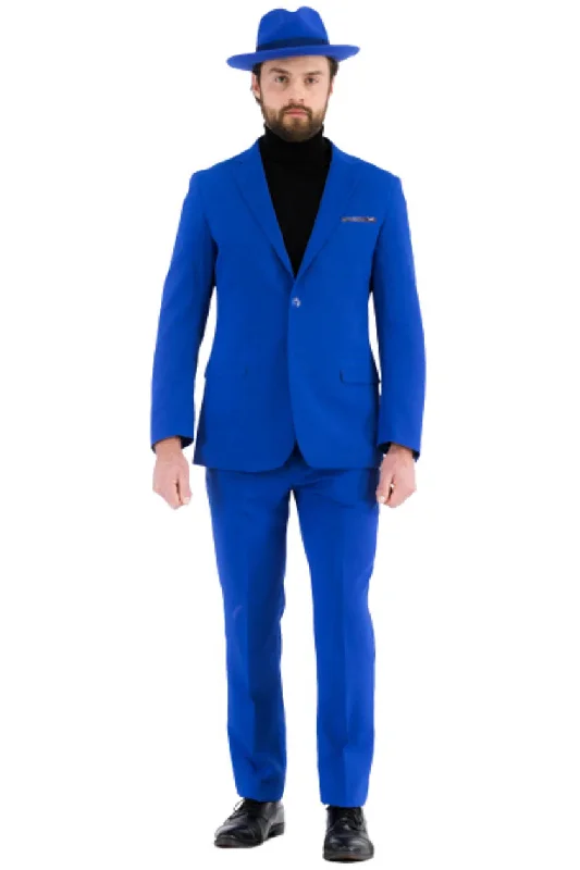 New Products Paul Lorenzo 1969 Royal Blue Solid Slim Fit Suit (2-Piece Set)