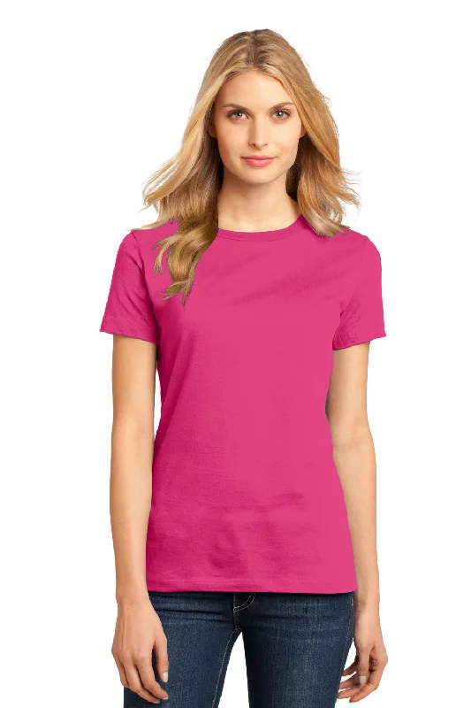 Dessert Matching District Womens Perfect Weight Short Sleeve Crewneck T-Shirt - Dark Fuchsia Pink