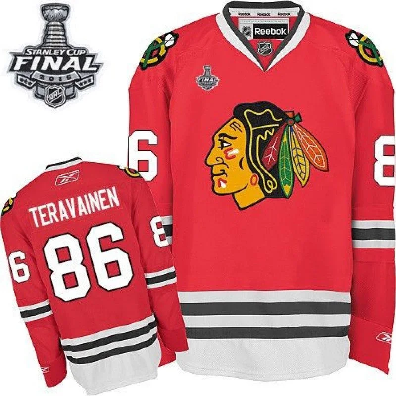 Thin Design Teuvo Teravainen #86 Chicago Blackhawks Reebok Home Red Premier Jersey w/ 2015 Stanley Cup Patch