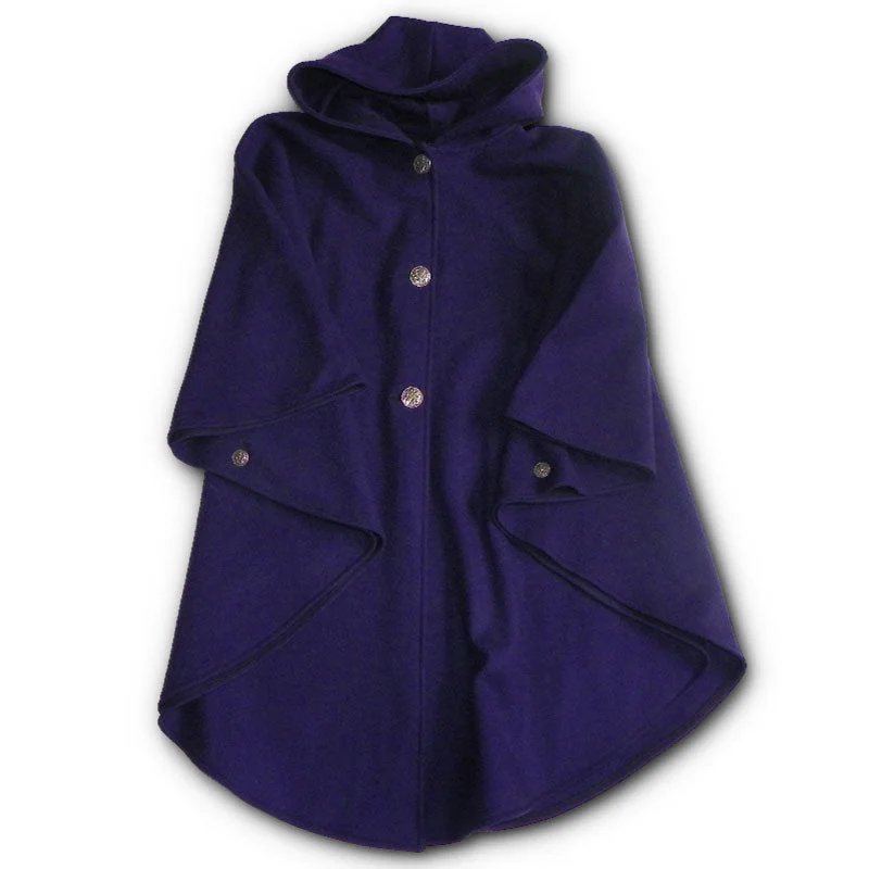 Versatile Items Traditional Button Cape - Deep Purple