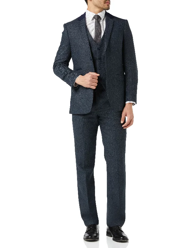 Sports And Leisure NAVY HERRINGBONE TWEED SUIT