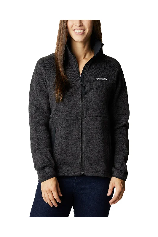 Light And Breathable Columbia Womens Sweater Weather Full Zip Jacket - Heather Black - Closeout