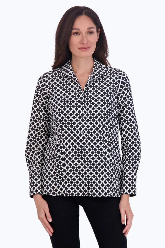 Celebrity Style Katie No Iron Diamond Grid Shirt