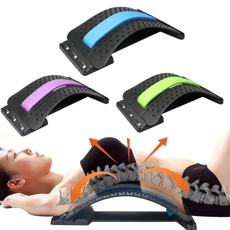 Warm Atmosphere Back Massager Stretcher Equipment Massage Tools Massageador Magic Stretch Fitness Lumbar Support Relaxation Spine Pain Relief